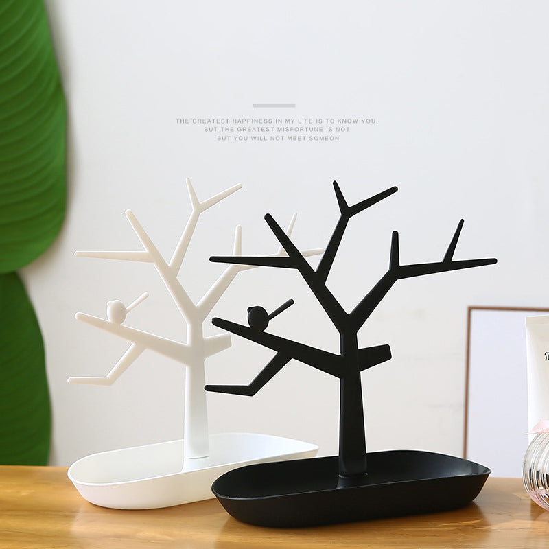 Bird Tree Ornaments Jewelry Storage Box Earring Nails Display Shelf Jewelry Tree Porch Hanging Key Women's Home Finishing Table
