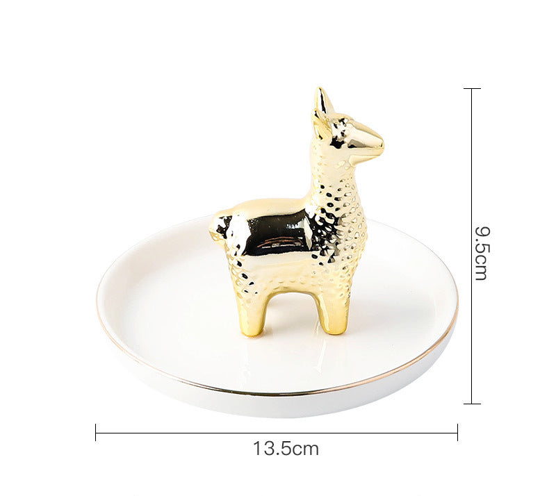 Jewelry Stand Hanging Tray Gold Ceramic Necklace Earring Ring Holder Rack Storage Organizer Stand For Jewelry Display