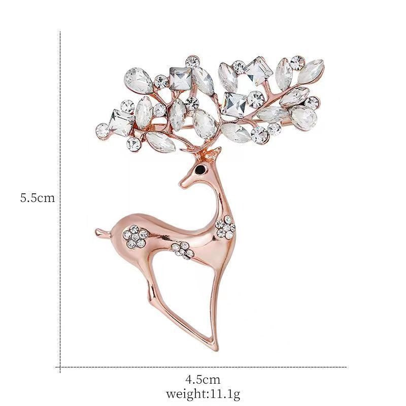 New Fashion brooch Women's Creative Little Deer brooch Korean alloy diamond studded animal brooch crystal brooch