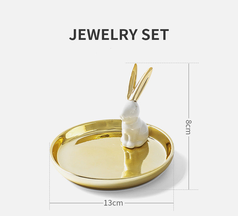 Jewelry Stand Hanging Tray Gold Ceramic Necklace Earring Ring Holder Rack Storage Organizer Stand For Jewelry Display