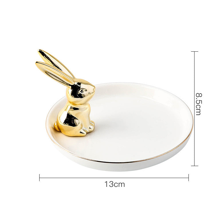 Jewelry Stand Hanging Tray Gold Ceramic Necklace Earring Ring Holder Rack Storage Organizer Stand For Jewelry Display