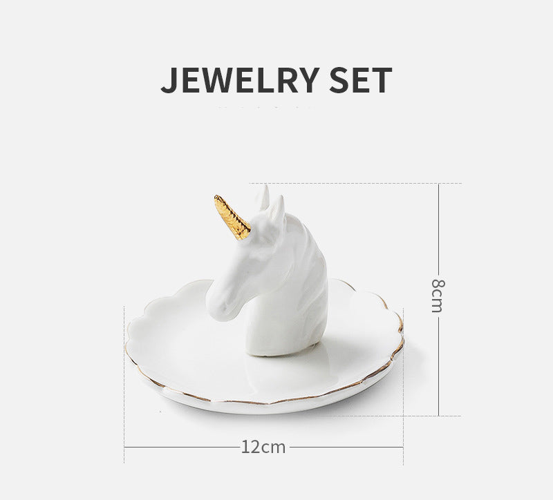 Jewelry Stand Hanging Tray Gold Ceramic Necklace Earring Ring Holder Rack Storage Organizer Stand For Jewelry Display