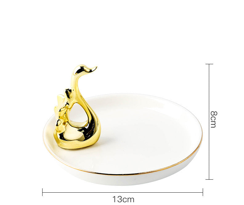 Jewelry Stand Hanging Tray Gold Ceramic Necklace Earring Ring Holder Rack Storage Organizer Stand For Jewelry Display