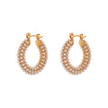 Fashion Simple Niche Light Luxury Earrings Stainless Steel 18K Gold Plated With Full Of Pearls Earrings