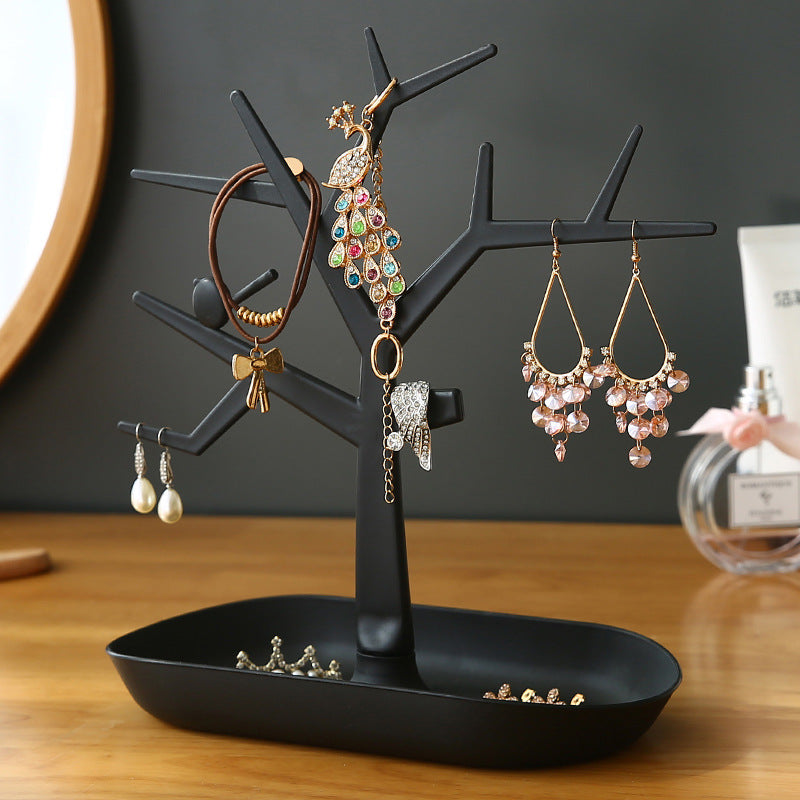Bird Tree Ornaments Jewelry Storage Box Earring Nails Display Shelf Jewelry Tree Porch Hanging Key Women's Home Finishing Table