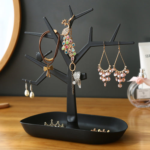 Bird Tree Ornaments Jewelry Storage Box Earring Nails Display Shelf Jewelry Tree Porch Hanging Key Women's Home Finishing Table
