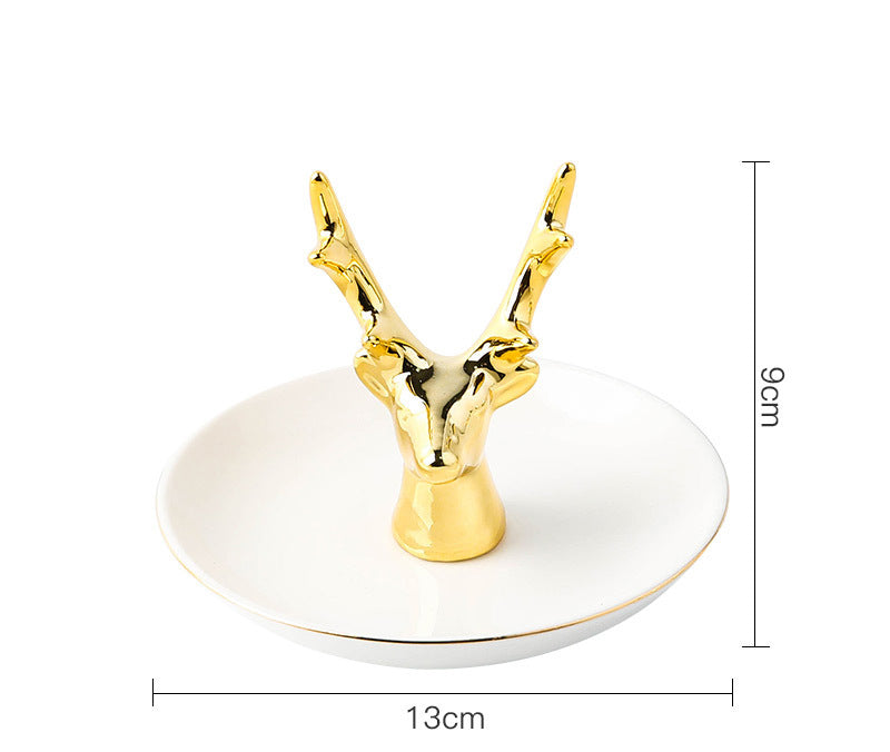 Jewelry Stand Hanging Tray Gold Ceramic Necklace Earring Ring Holder Rack Storage Organizer Stand For Jewelry Display