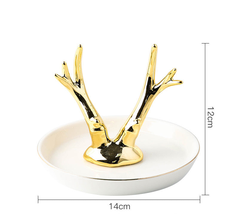 Jewelry Stand Hanging Tray Gold Ceramic Necklace Earring Ring Holder Rack Storage Organizer Stand For Jewelry Display