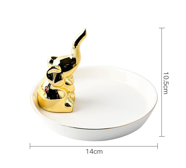 Jewelry Stand Hanging Tray Gold Ceramic Necklace Earring Ring Holder Rack Storage Organizer Stand For Jewelry Display