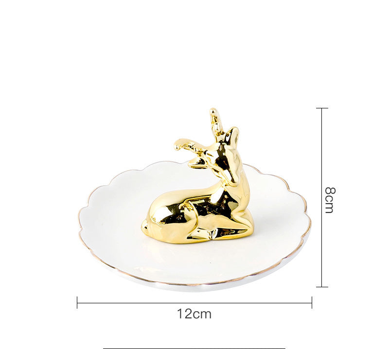 Jewelry Stand Hanging Tray Gold Ceramic Necklace Earring Ring Holder Rack Storage Organizer Stand For Jewelry Display