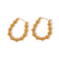 Personalized and Exquisite Hundred Pagoda Gold Plated Stainless Steel Spring Bamboo Joint U-shaped Earrings and Earrings