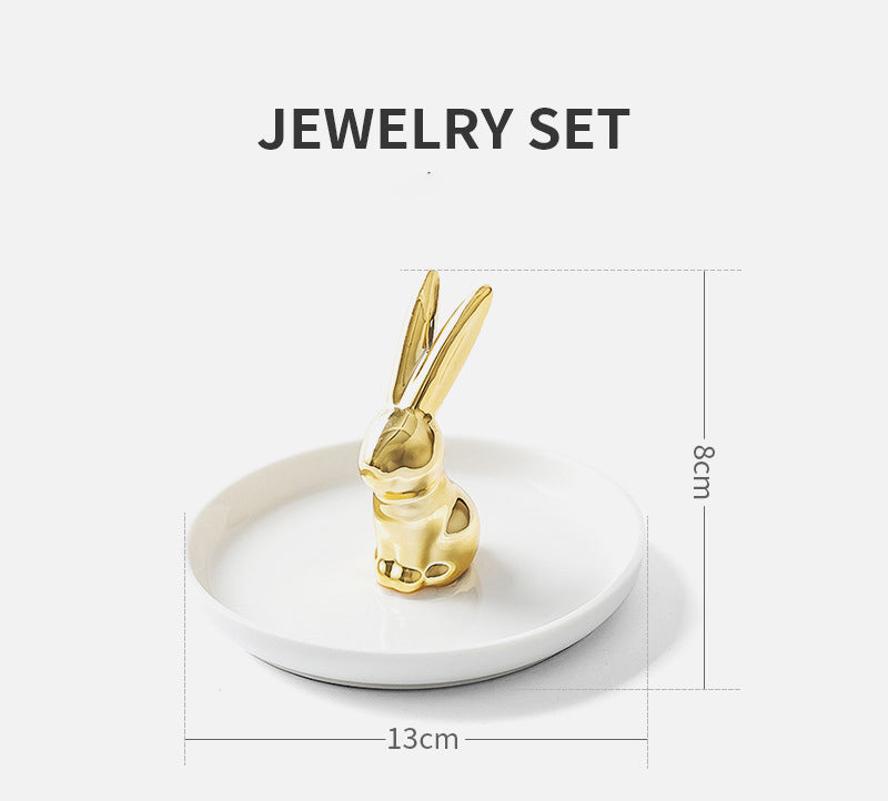 Jewelry Stand Hanging Tray Gold Ceramic Necklace Earring Ring Holder Rack Storage Organizer Stand For Jewelry Display