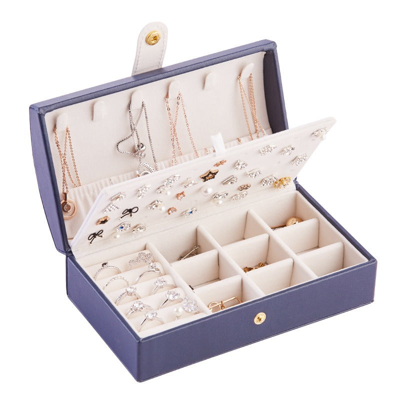 Portable PU Earrings Jewelry Box Earrings Necklace Ring Jewelry Storage Box Earrings Jewelry Box Storage Box