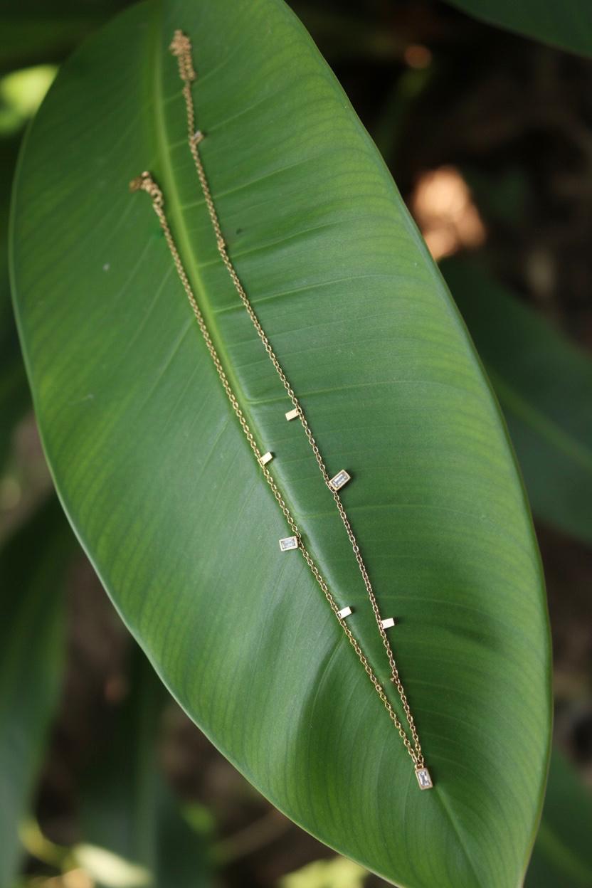 Gold Plated Anti Tarnish Stainless Steel Geometrical Necklace 