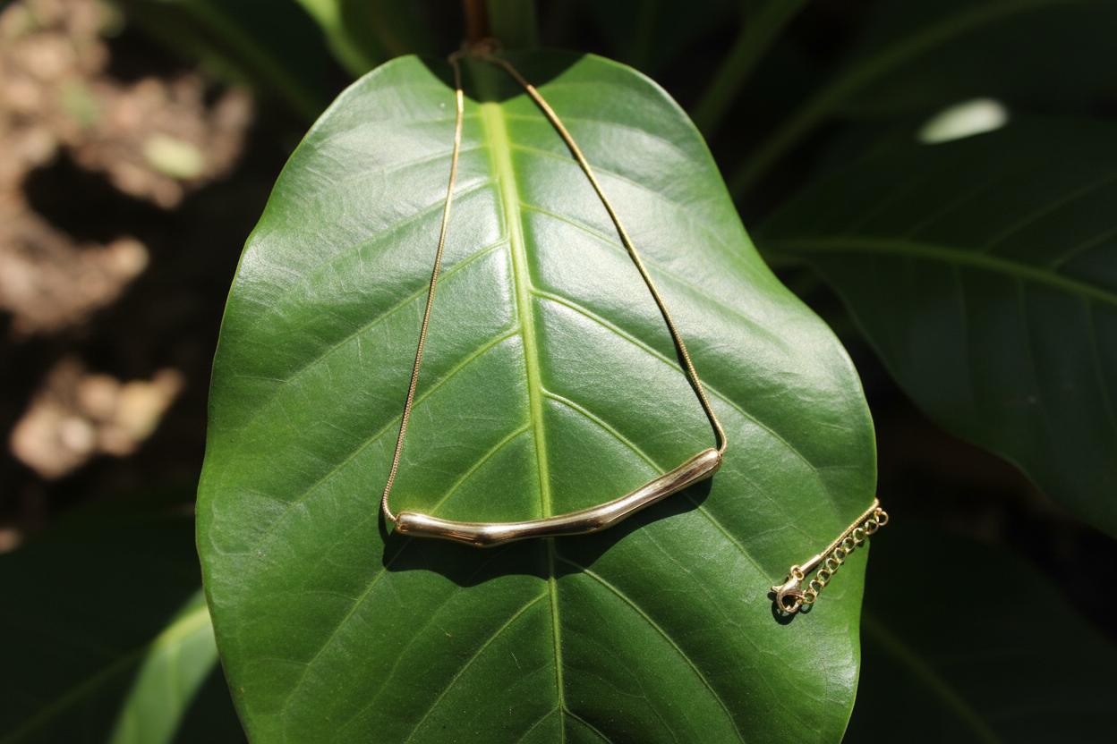 Gold Plated Stainless Steel Anti Tarnish Arc Chain Necklace For Women