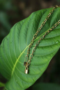 Gold-Plated Anti Tarnish Lock Inspired Rope Chain Necklace