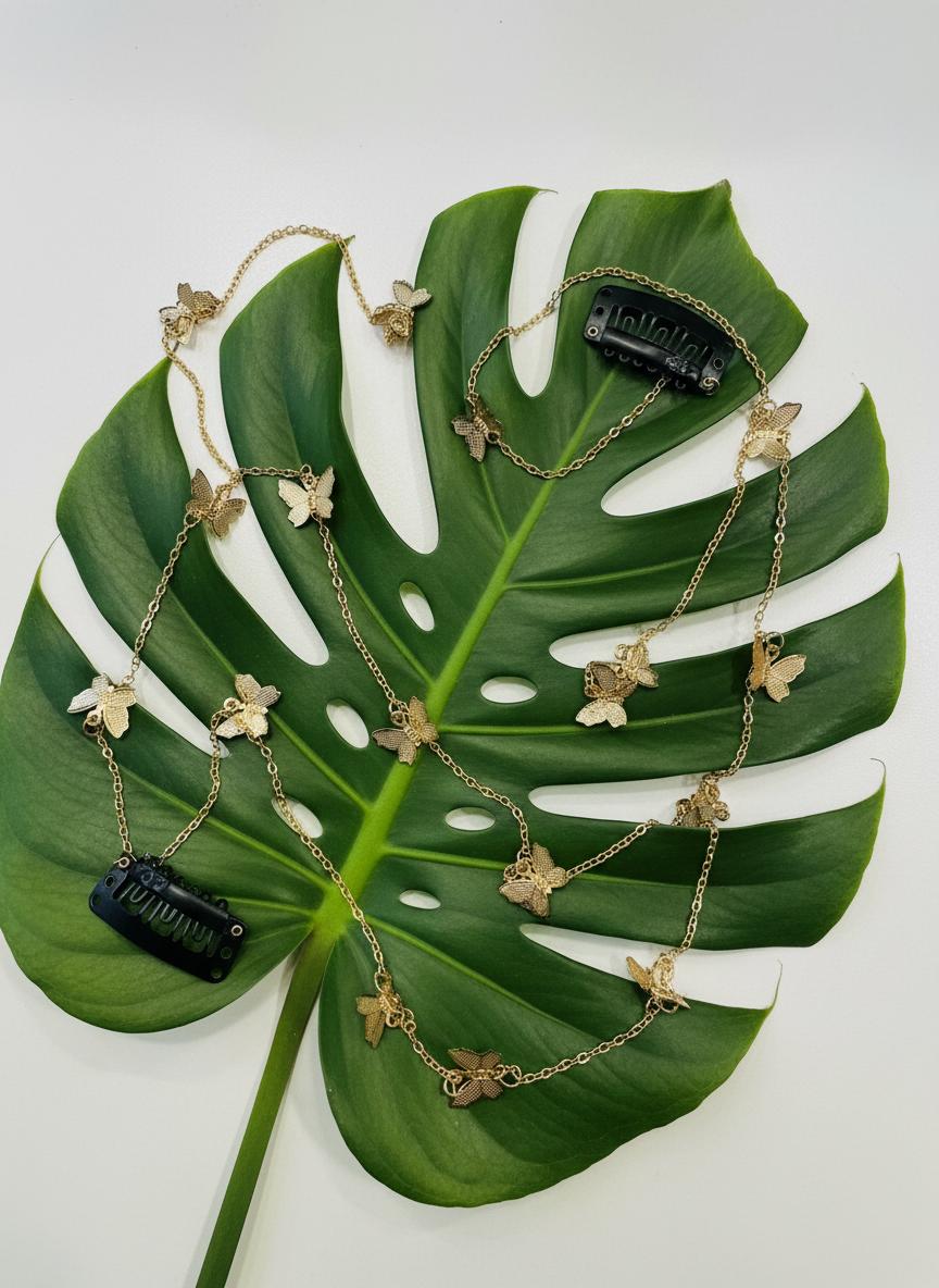 Butterfly hair clips with tassels